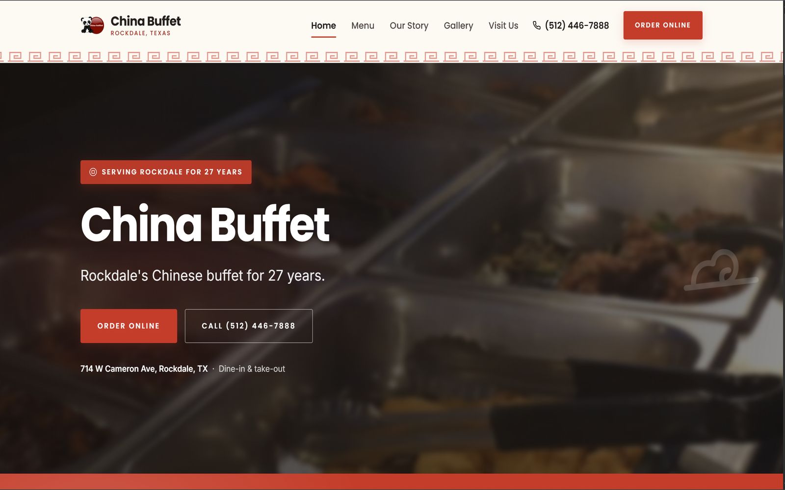 Website built for China Buffet